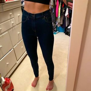 High rise dark was skinny Jean, Express